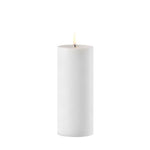 Vela LED tipo pilar grande para áreas externas, Branco, 12x30 cm
