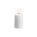 Vela de LED tipo pilar para áreas externas, Branco, 5x8 cm