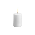 Vela de LED tipo pilar para áreas externas, Branco, 5x8 cm