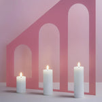 Vela de coluna LED MM, acabamento em seda, efeito derretido, Classic white, 49x150 mm