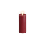 Vela de pilar LED MM, Silk, Efeito derretido, Cranberry Red, 49x125 mm