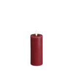 Vela de pilar LED MM, Silk, Efeito derretido, Cranberry Red, 49x125 mm
