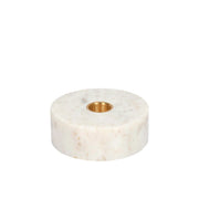 Castiçal com Base de Mármore, Branco, 10x4 cm