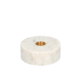 Castiçal com Base de Mármore, Branco, 10x4 cm