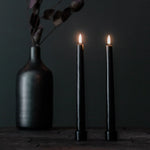Castiçal para vela palito, Matte Black, 2-pacotes, 3x2 cm