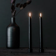 Castiçal para vela palito, Matte Black, 2-pacotes, 3x2 cm