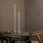 LED Tall Taper Candle, Branco Nórdico, Lisa, 2x75 cm