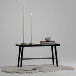 LED Tall Taper Candle, Verde Acinzentado, Lisa, 2x75 cm