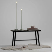 LED Tall Taper Candle, Verde Acinzentado, Lisa, 2x75 cm