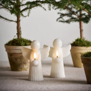 LED candle Angel. Oyster grey. Lisa. 11x15 cm