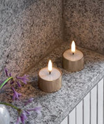 LED melted tealight, Metal brass finish, 2-pack, 4x2 cm