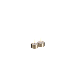 LED melted tealight, Metal brass finish, 2-pack, 4x2 cm