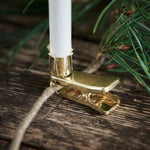 LED mini taper candle w. metal clips, Branco 6-pack