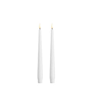 Vela palito de LED MM, acabamento Silk, modelo Slim, Classic white, 2-pacotes, 23x250 mm