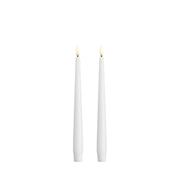Vela palito de LED MM, acabamento Silk, modelo Slim, Classic white, 2-pacotes, 23x250 mm