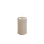 Vela LED Pillar Melted, Areia, Lisa, 5x8 cm