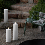 Vela LED tipo pilar grande para áreas externas, Branco, 12x30 cm