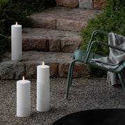 Vela LED tipo pilar grande para áreas externas, Branco, 12x30 cm