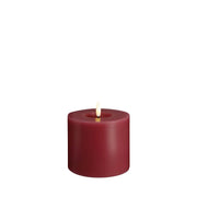Vela de coluna LED MM, acabamento em seda, efeito derretido,Cranberry red, 99x100 mm