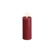 Vela de pilar LED MM, Silk, Efeito derretido, Cranberry Red, 49x125 mm