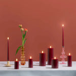 Vela de pilar LED MM, Silk, Efeito derretido, Cranberry Red, 49x125 mm