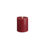 Vela de pilar LED MM, Silk, Efeito derretido, Cranberry Red, 74x100 mm