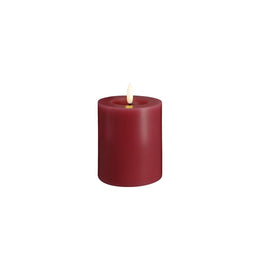 Vela de pilar LED MM, Silk, Efeito derretido, Cranberry Red, 74x100 mm