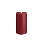 Vela de pilar LED MM, Silk, Efeito derretido, Cranberry Red, 74x150 mm