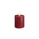 Vela de pilar LED MM, Silk, Efeito derretido, Cranberry Red, 74x100 mm