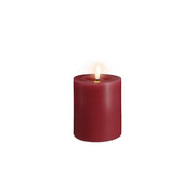 Vela de pilar LED MM, Silk, Efeito derretido, Cranberry Red, 74x100 mm