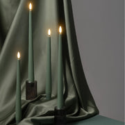 Vela palito de LED MM, acabamento Silk, modelo Slim, verde-musgo, pacote com 2 unidades, 23x250 mm