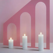 Vela pilar LED MM, Seda, Derretida, Classic white, 49x75 mm